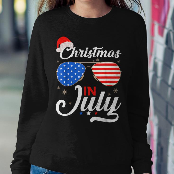 Christmas In July Funny 4Th Of July Beach Summer Christmas Sweatshirt Gifts for Her