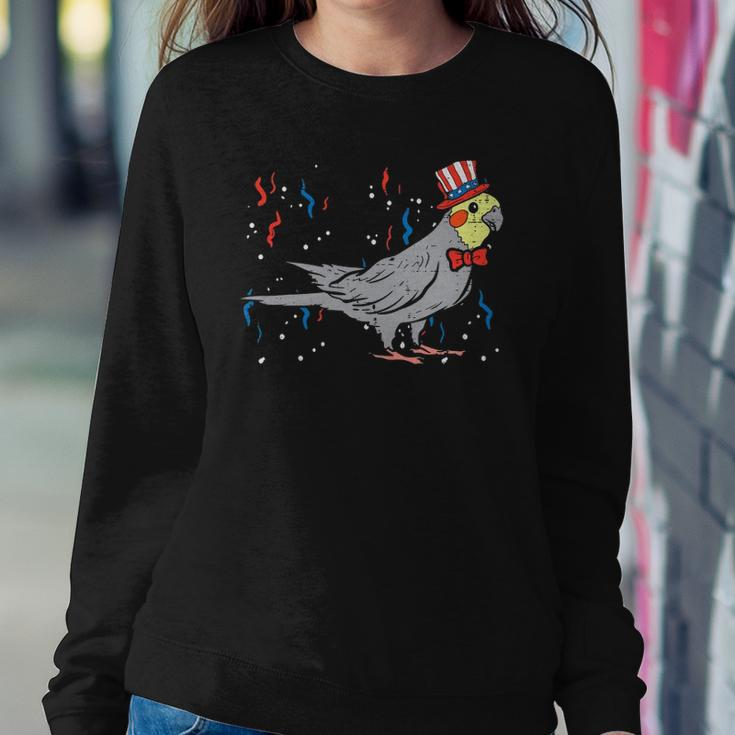 Cockatiel Bird American Flag Usa 4Th Of July Fourth Animal Sweatshirt Gifts for Her