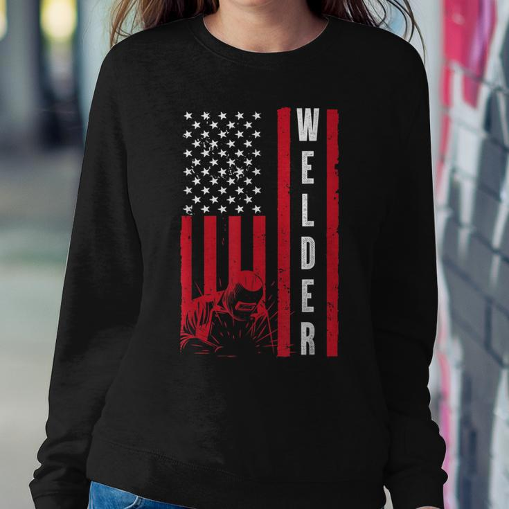 Cool Welding Us Flag Art For Men Women Welder Welding Lover Sweatshirt Gifts for Her