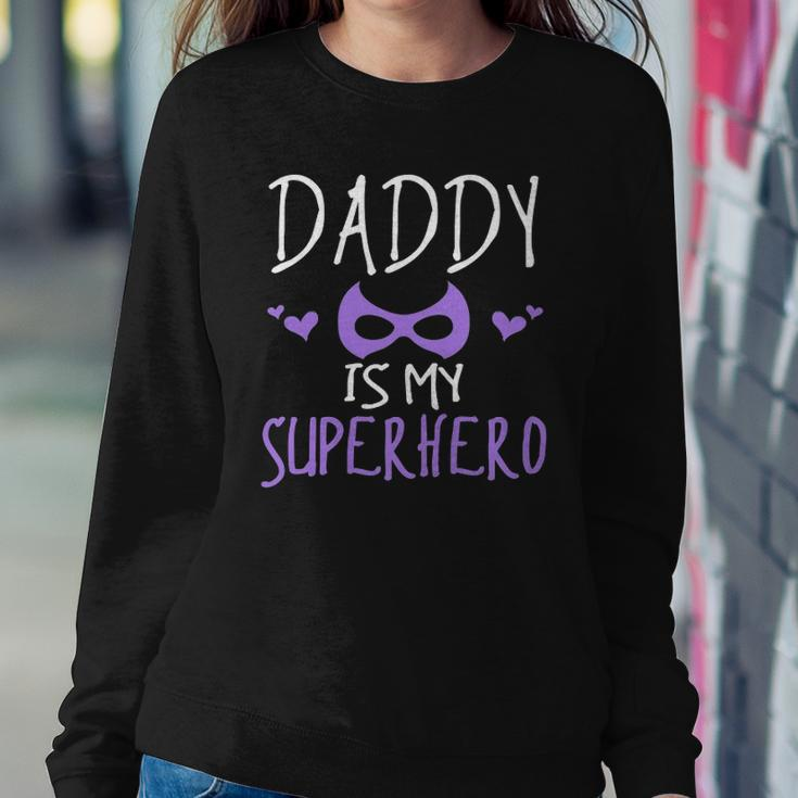 Cute Graphic Daddy Is My Superhero With A Mask Sweatshirt Gifts for Her