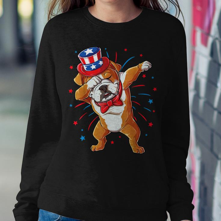 Dabbing English Bulldog 4Th Of JulyMen Usa Flag Sweatshirt Gifts for Her
