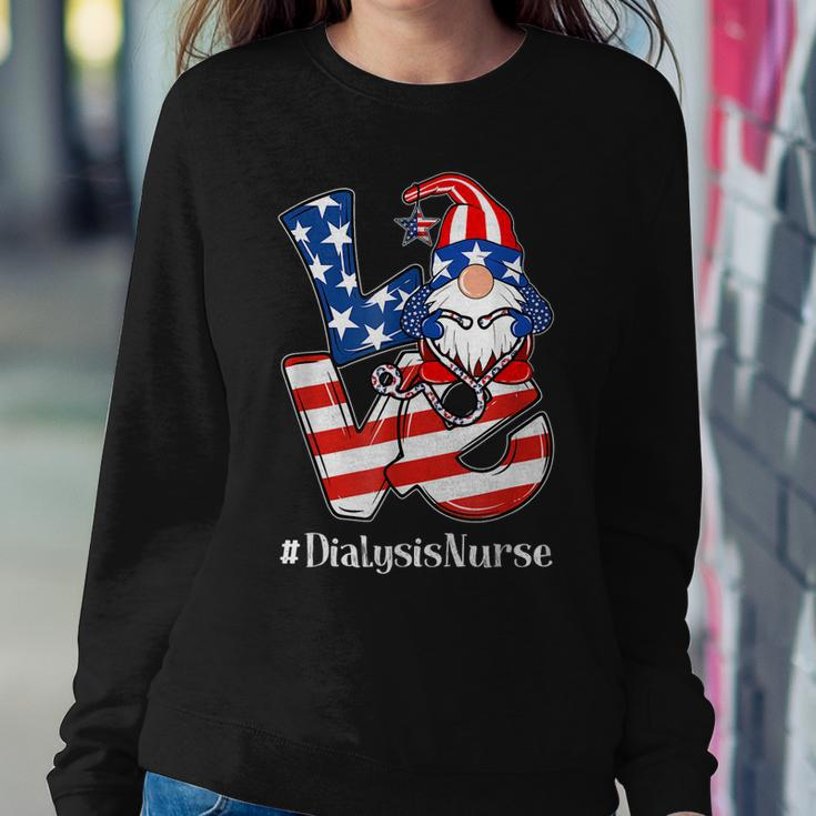 Dialysis Nurse 4Th Of July Love Gnome Dialysis Nurse Love Sweatshirt Gifts for Her