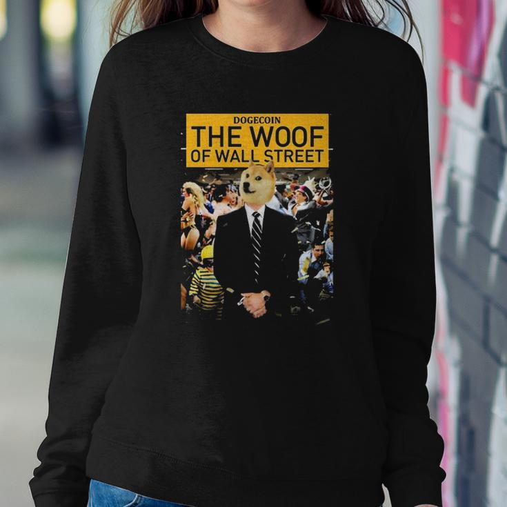 Dogecoin The Woof Of Wall Street 2022 Dogecoin Doge Sweatshirt Gifts for Her