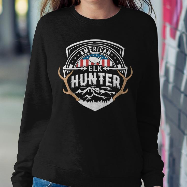 Elk Hunting Proud American Elk Hunter Gift Sweatshirt Gifts for Her