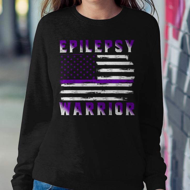 Epilepsy Warrior Usa Flag United States Flag Epilepsy Epilepsy Awareness Sweatshirt Gifts for Her