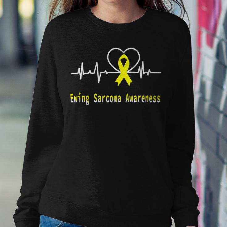 Ewings Sarcoma Awareness Heartbeat Yellow Ribbon Ewings Sarcoma Ewings Sarcoma Awareness Sweatshirt Gifts for Her