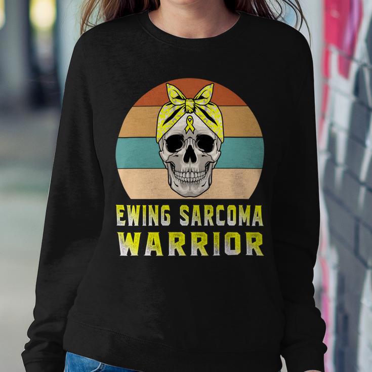 Ewings Sarcoma Warrior Skull Women Vintage Yellow Ribbon Ewings Sarcoma Ewings Sarcoma Awareness Sweatshirt Gifts for Her