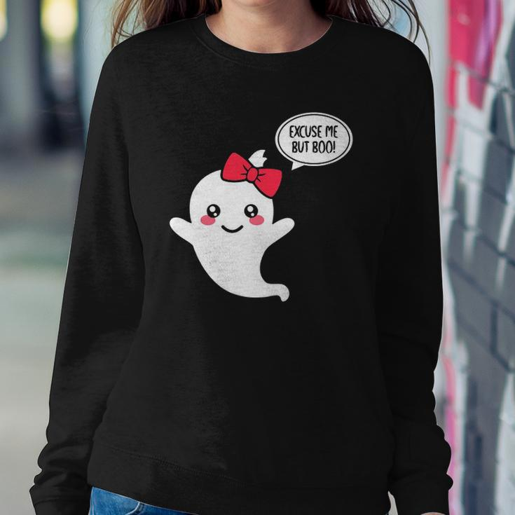 Excuse Me But Boo Funny Cute Ghost Halloween Boo Sweatshirt Gifts for Her