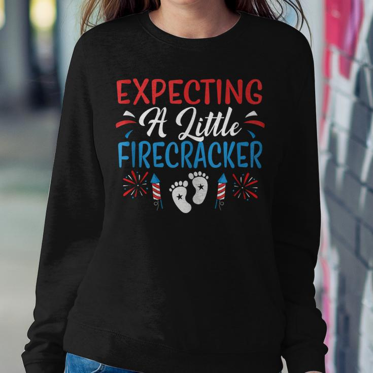 Expecting A Little Firecracker 4Th Of July Pregnancy Baby Sweatshirt Gifts for Her
