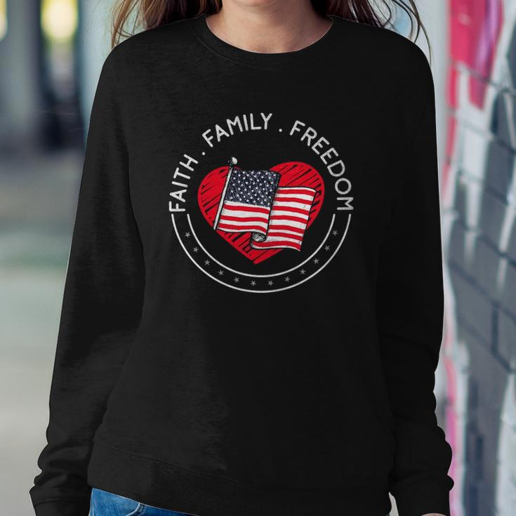 Faith Family Freedom American Patriotism Christian Faith Sweatshirt Gifts for Her