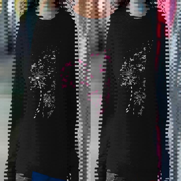 Faith Hope Love Breast Cancer Dandelion Flower Breast Cancer Sweatshirt Gifts for Her