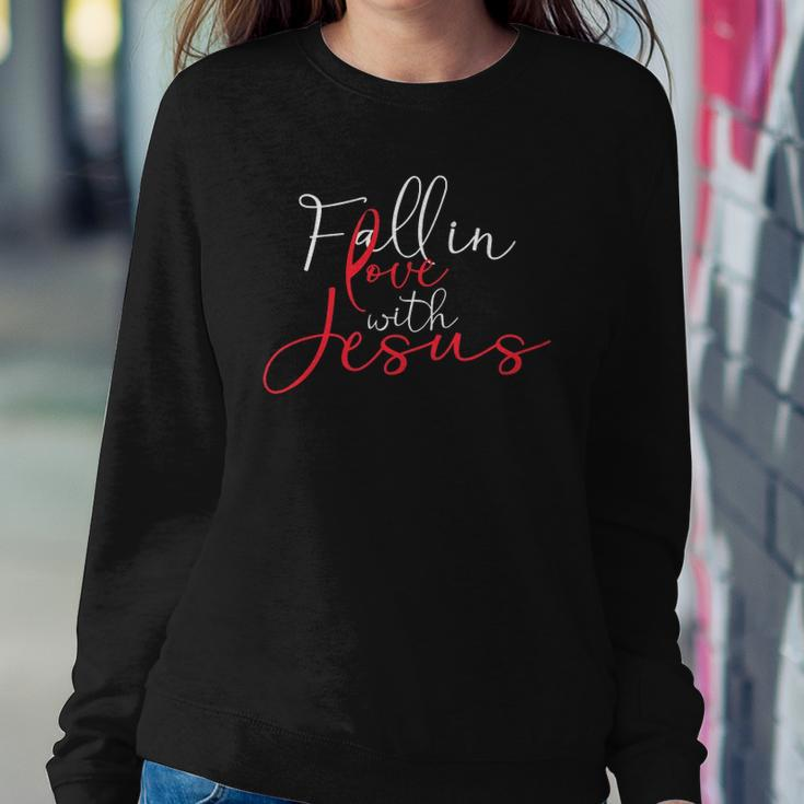Fall In Love With Jesus Religious Prayer Believer Bible Gift Sweatshirt Gifts for Her