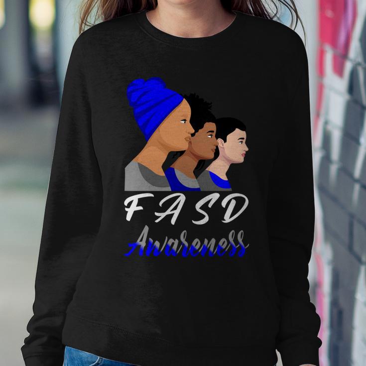 Fasd Awareness Blue And Grey Women Fetal Alcohol Spectrum Disorder Fetal Alcohol Spectrum Disorder Awareness Sweatshirt Gifts for Her