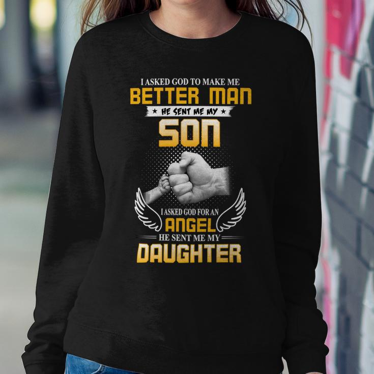 Father Grandpa I Asked To Make Me Better Man167 Family Dad Sweatshirt Gifts for Her