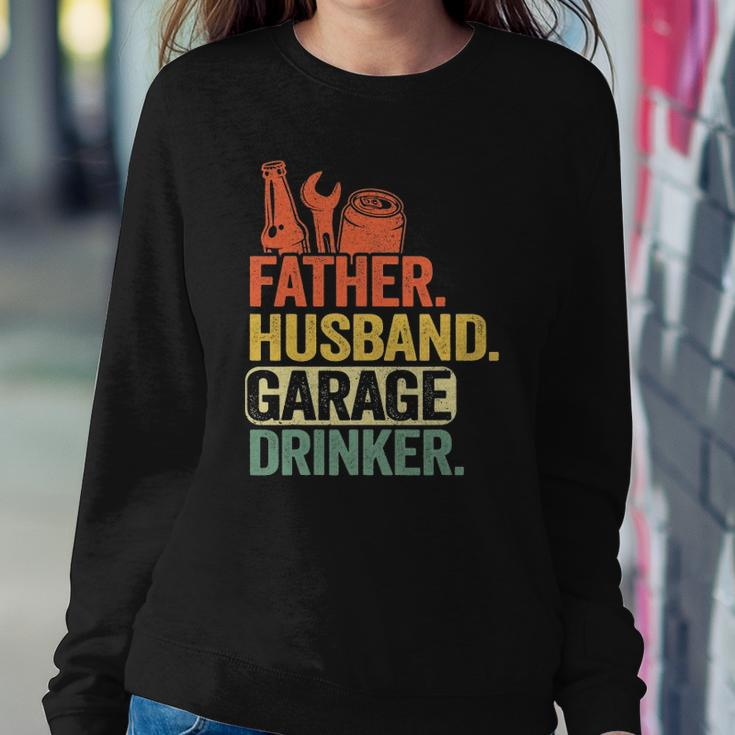 Father Husband Garage Drinker Vintage Mechanic Dad Handyman Sweatshirt Gifts for Her