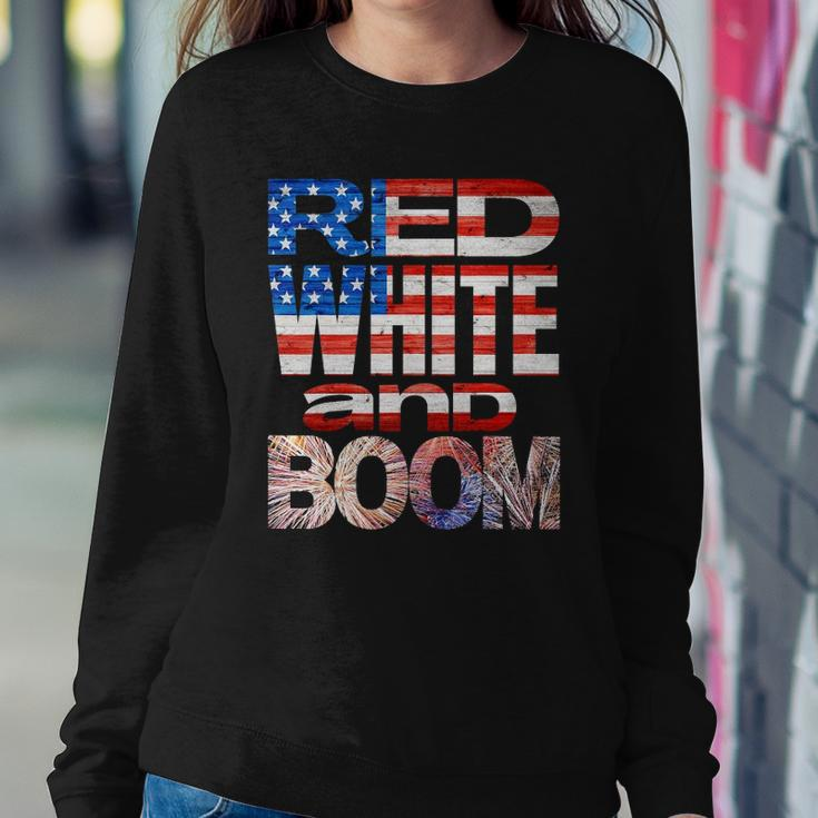 Fourth Of July Red White And Boom Fireworks Finale Usa Flag Sweatshirt Gifts for Her