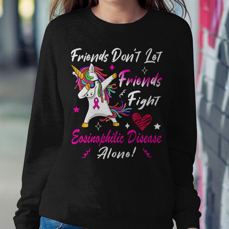 Friends Dont Let Friends Fight Eosinophilic Disease Alone Pink Ribbon Eosinophilic Disease Eosinophilic Disease Awareness Sweatshirt Gifts for Her