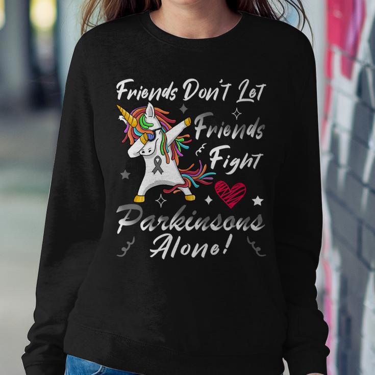 Friends Dont Let Friends Fight Parkinsons Alone Grey Ribbon Parkinsons Parkinsons Awareness Sweatshirt Gifts for Her