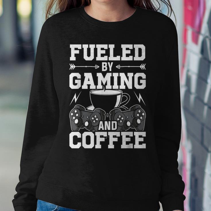 Fueled By Gaming And Coffee Video Gamer Gaming Sweatshirt Gifts for Her