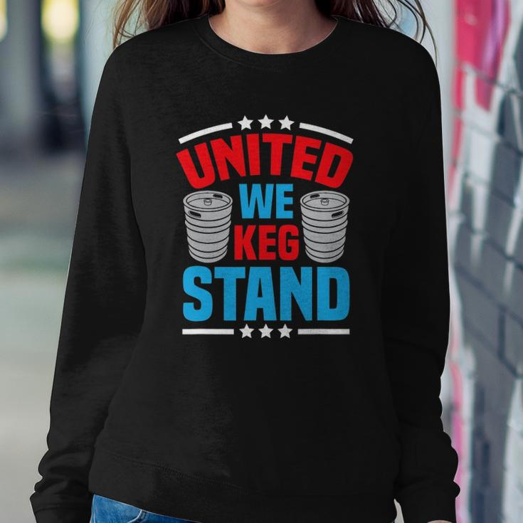 Funny Alcohol United We Keg Stand Patriotic 4Th Of July Sweatshirt Gifts for Her
