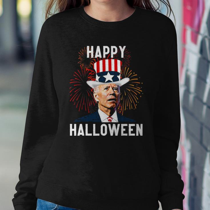 Funny Anti Biden Joe Biden Happy Halloween For Fourth Of July Sweatshirt Gifts for Her