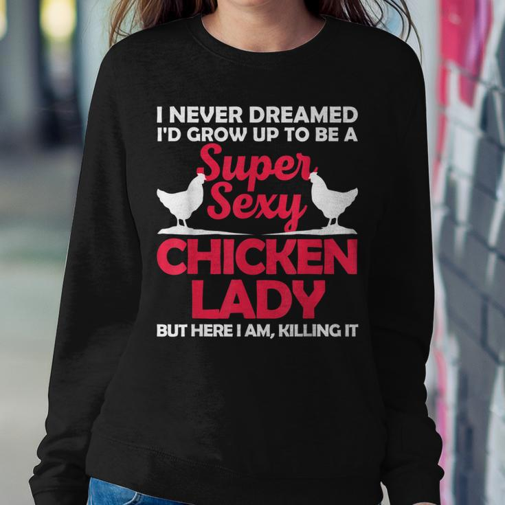 Funny Chicken Lady For Women Girl Chicken Sexy Farmer Ladies Sweatshirt Gifts for Her
