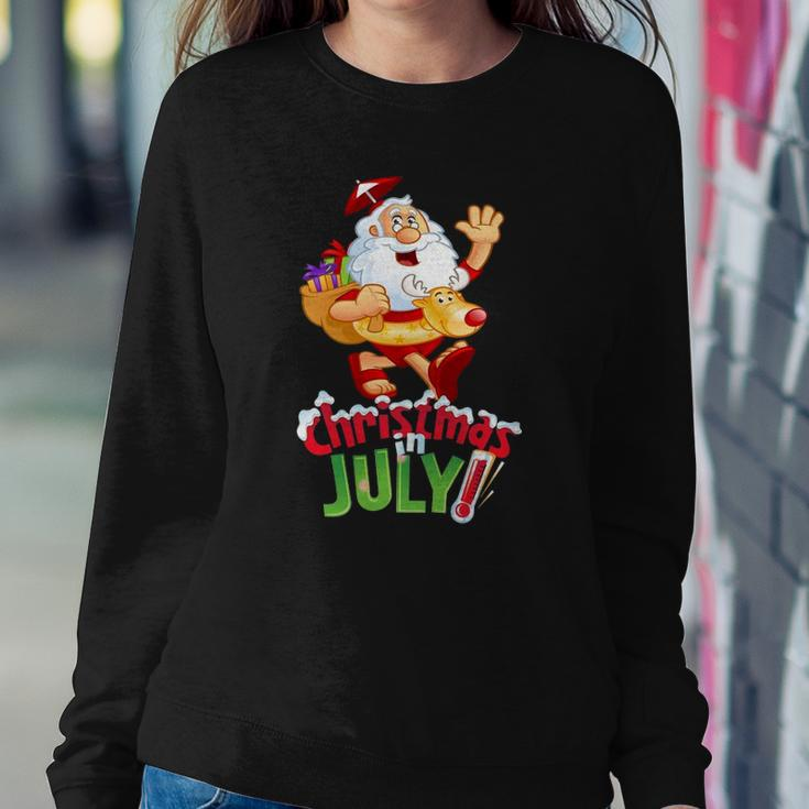 Funny Christmas In July Summer Reindeer Float Xmas Sweatshirt Gifts for Her
