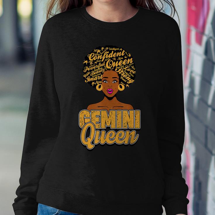 Gemini Zodiac Black African Afro Queen May June Birthday Sweatshirt Gifts for Her