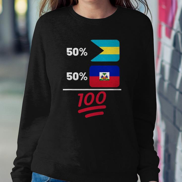 Haitian Plus Bahamian Mix Flag Heritage Sweatshirt Gifts for Her