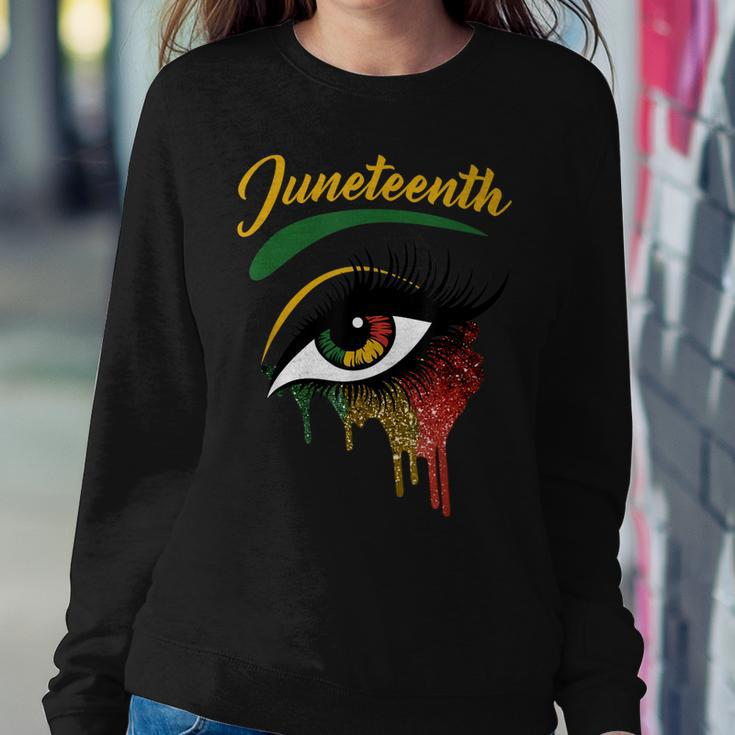 Happy Juneteenth 1865 Bright Eyes Melanin Retro Black Pride Sweatshirt Gifts for Her