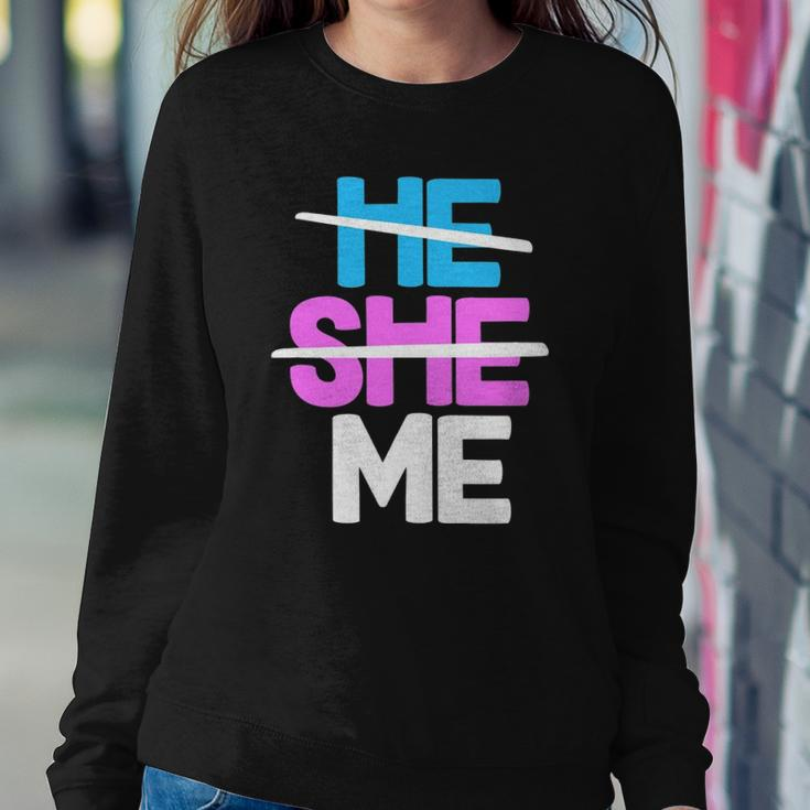 He She Me Nonbinary Non Binary Agender Queer Trans Lgbtqia Sweatshirt Gifts for Her