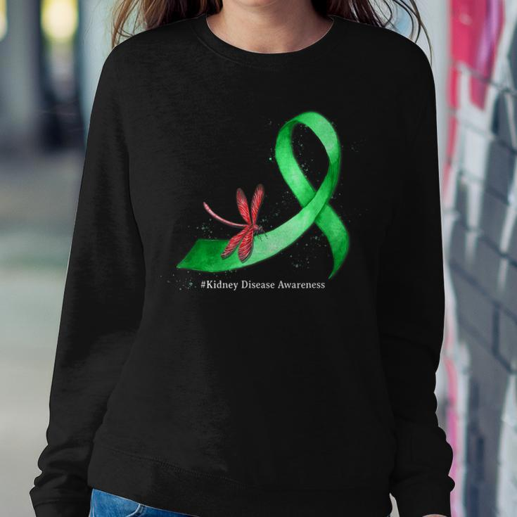 Hippie Dragonfly Green Ribbon Kidney Disease Awareness Sweatshirt Gifts for Her