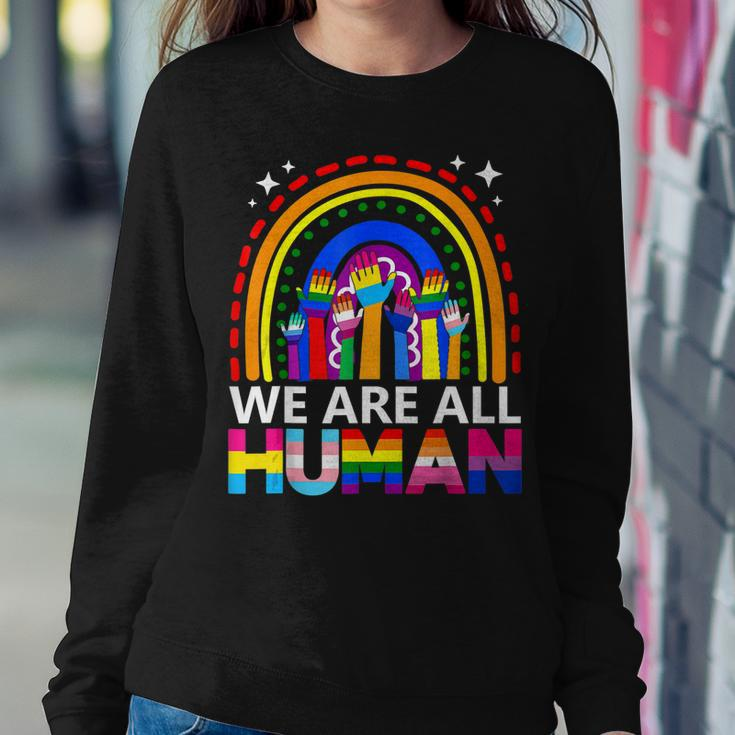 Human Lgbt Flag Gay Pride Month Transgender Rainbow Lesbian Sweatshirt Gifts for Her