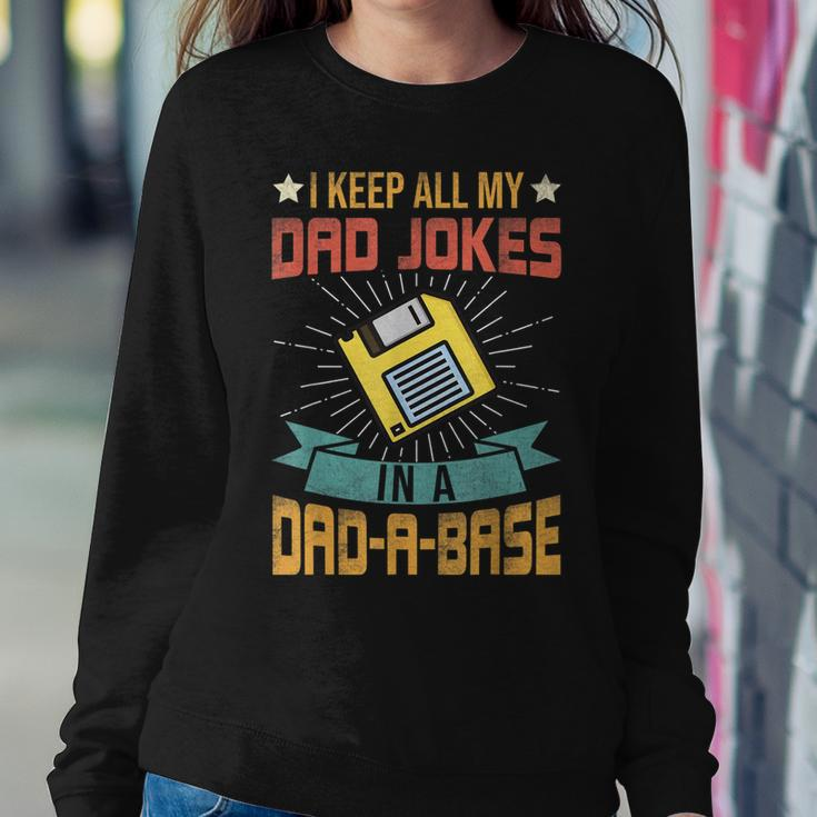 I Keep All My Dad Jokes In A Dad-A-Base Vintage Fathers Day Sweatshirt Gifts for Her