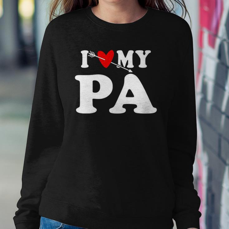 I Love My Pa With Heart Fathers Day Wear For Kid Boy Girl Sweatshirt Gifts for Her