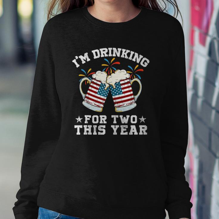 Im Drinking For Two This Year Pregnancy 4Th Of July Sweatshirt Gifts for Her