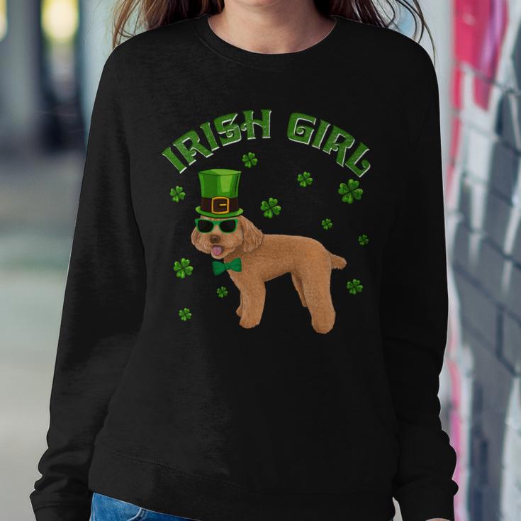 Irish Girl Leprechaun Poodle Dog St Patricks Day Kids Sweatshirt Gifts for Her