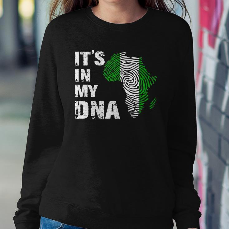 Its In My Dna Proud Nigeria Africa Usa Fingerprint Sweatshirt Gifts for Her