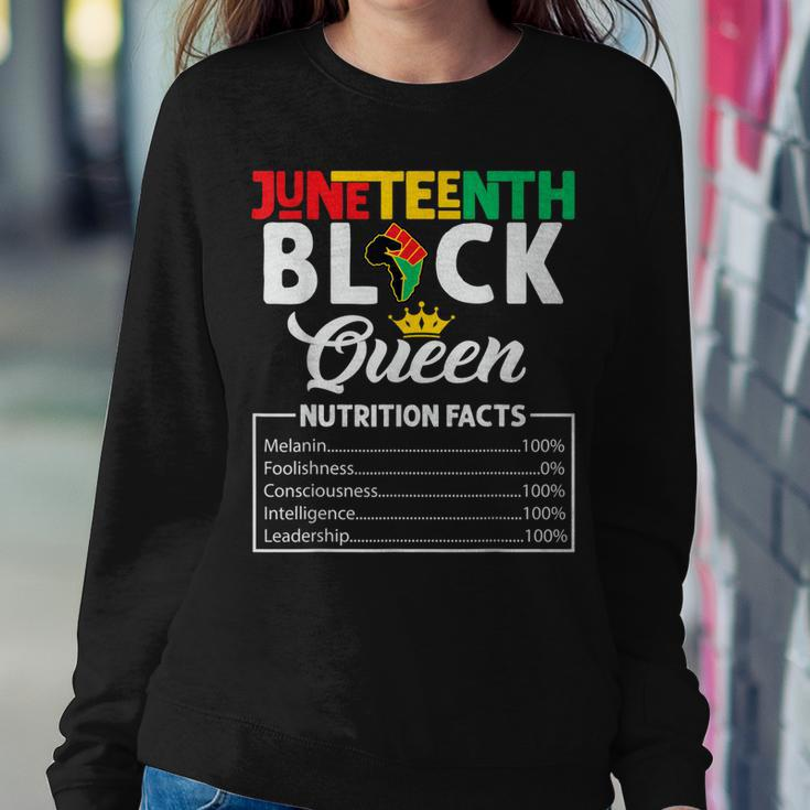 Junenth Womens Black Queen Nutritional Facts Freedom Day Sweatshirt Gifts for Her