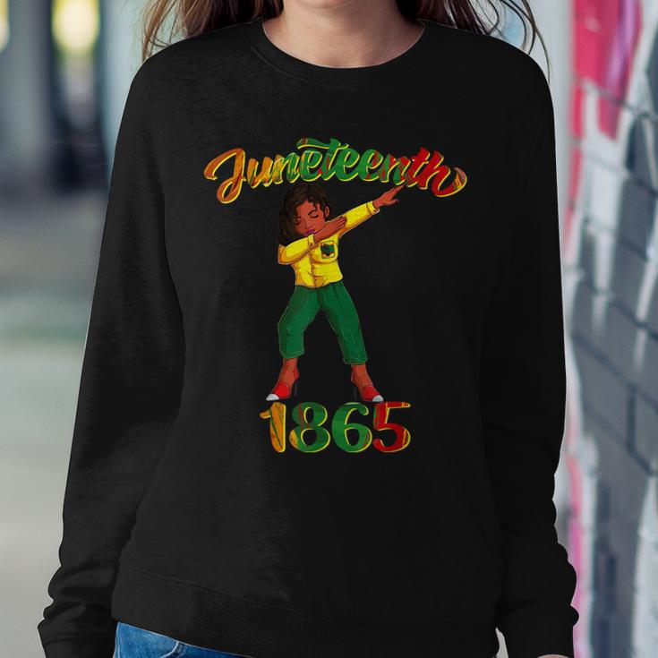 Juneteenth 1865 Dab Black Woman Brown Skin Afro American Sweatshirt Gifts for Her