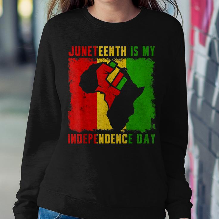 Juneteenth Is My Independence Day 4Th July Black Afro Flag Sweatshirt Gifts for Her