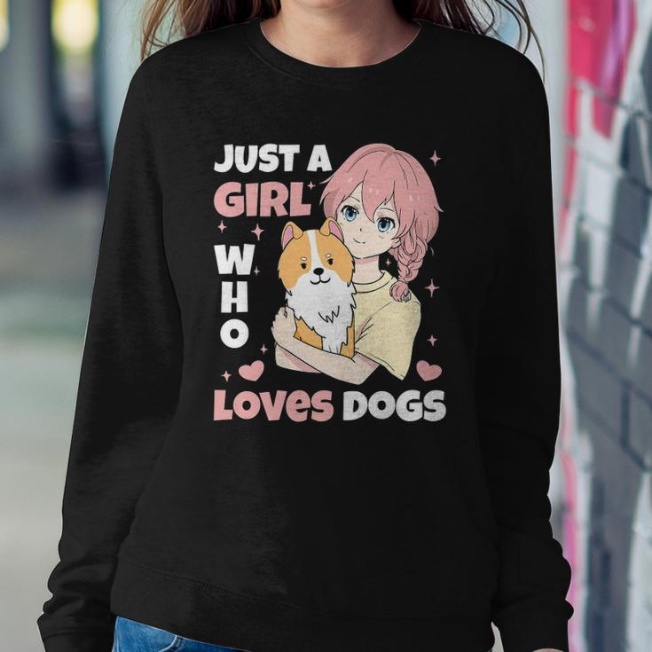 Just A Girl Who Loves Dogs Cute Corgi Lover Outfit & Apparel Sweatshirt Gifts for Her