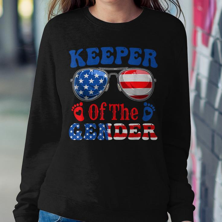 Keeper Of The Gender 4Th Of July Baby Gender Reveal Sweatshirt Gifts for Her