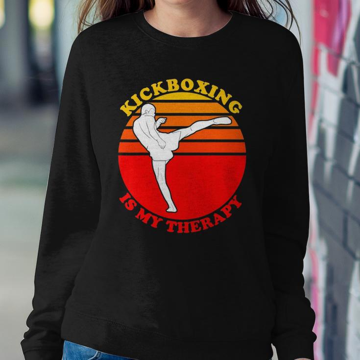 Kickboxing Is My Therapy Funny Kickboxing Sweatshirt Gifts for Her
