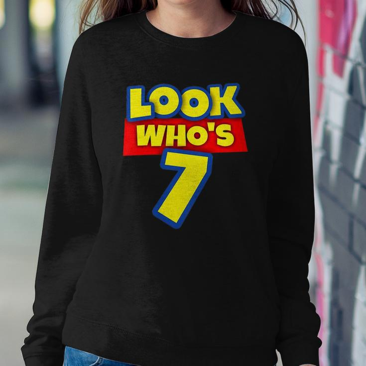 Kids 7 Years Old Birthday Party Toy Theme Boys Girls Look Whos 7 Birthday Sweatshirt Gifts for Her