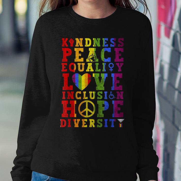 Kindness Equality Love Lgbtq Rainbow Flag Gay Pride Month Sweatshirt Gifts for Her