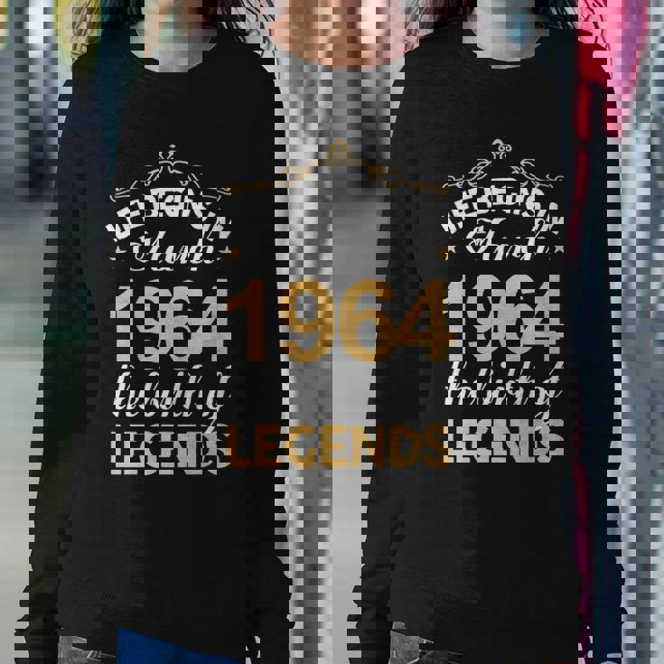 March 1964 Birthday Life Begins In March 1964 V2 Sweatshirt Gifts for Her