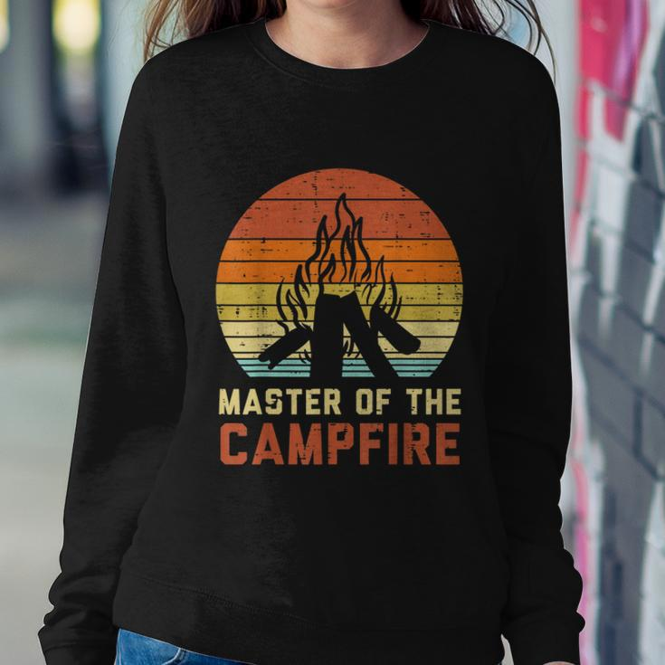 Master Of The Campfire Sunset Retro Bonfire Camping Camper Sweatshirt Gifts for Her