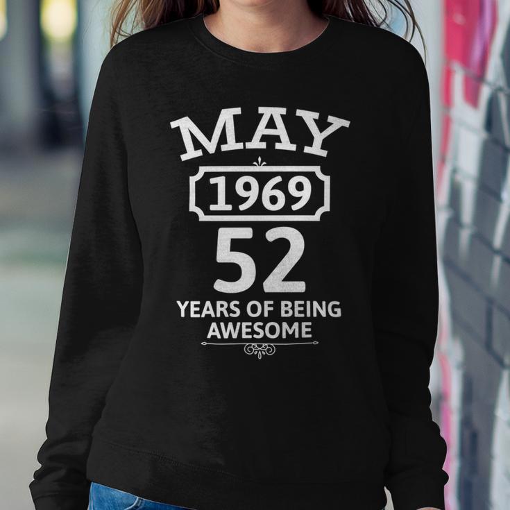 May 1969 52 Years Of Being Awesome 52Nd Birthday 52 Years Old Sweatshirt Gifts for Her