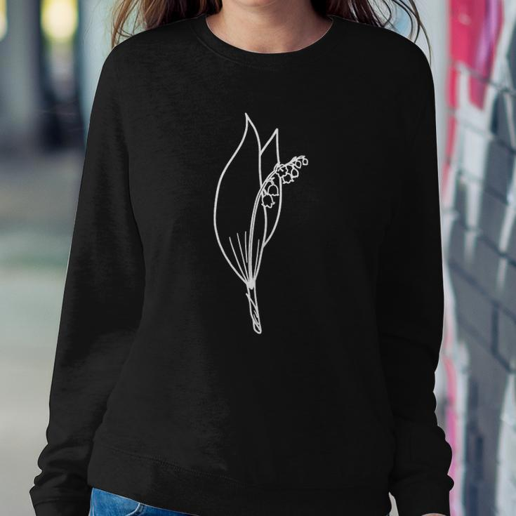 May Lily Of The Valley Birth Flower Art Floral Minimalist Sweatshirt Gifts for Her
